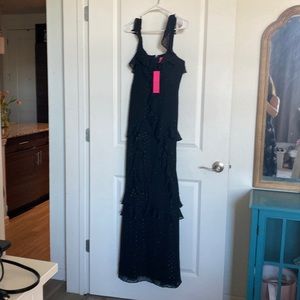 NWT black ruffle maxi dress